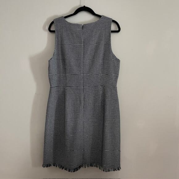 NWT Loft Woman Navy White A-Line Dress Sz 14 Preppy Work Casual Date Night - Picture 6 of 7